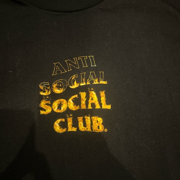 Anti Social Social Club black tshirt with fire details - Picture 2 of 3